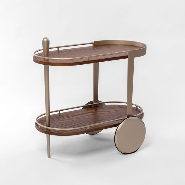 هومز عربة تقديم كازا من الخشب المضغوط، ذهبي 78*40*75 سم image number 0