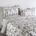 Cottage microfiber block chevron print 6pc king comforter set, grey 220*240cm image number 0