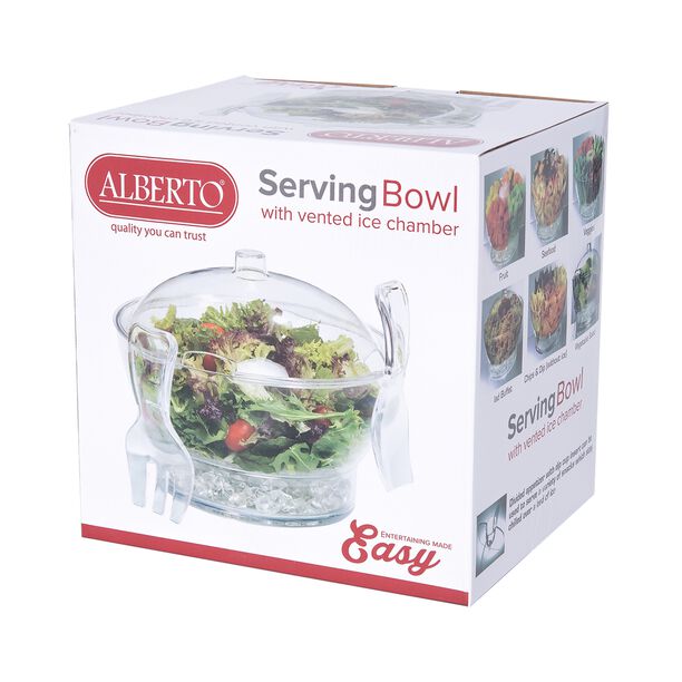 Acrylic Serving Bowl With Vented Ice Chamber image number 3