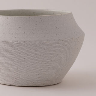 Homez Ceramic Decor Pot, Beige 21*21*12 Cm