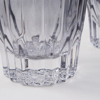 لا ميسا طقم كؤوس 4 قطع تامبلر منقوشة زجاجية، رمادي 8.5*8.5*8.7سم