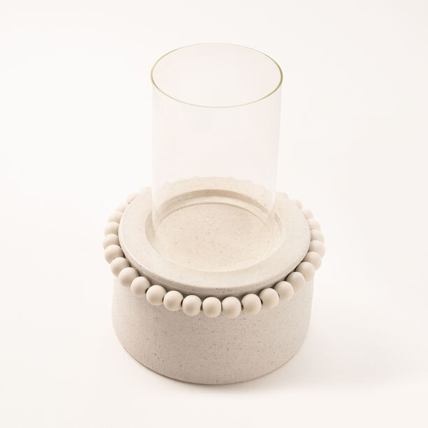 Selah collection off white ceramic candle holder 16.5*16.5*25 cm image number 3