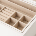 هومز صندوق مجوهرات وسط وطبقتين للتخزين أم دي أف 26*19*13سم، أبيض image number 5