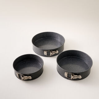 Alberto carbon steel cake 3pcs set 20cm, 23cm, 25cm in grey
