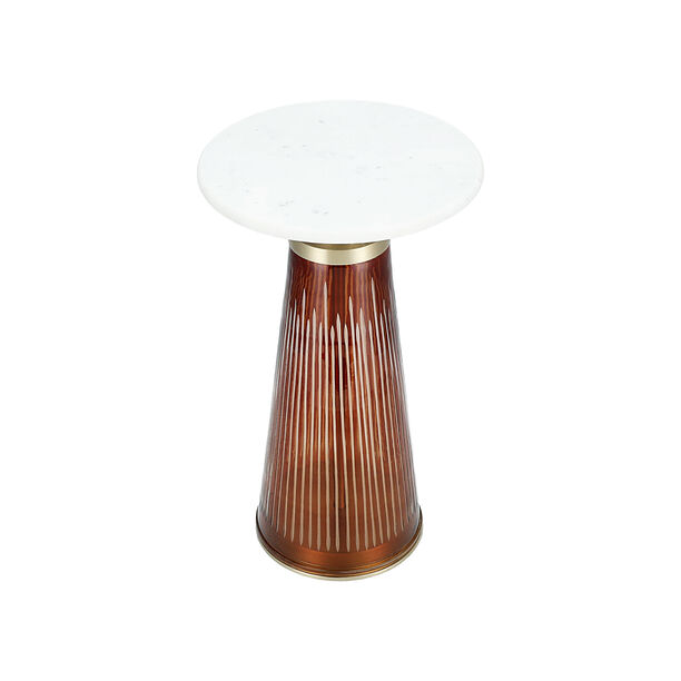 Drink Table Glass Base And Marble Top 30*51 cm image number 2