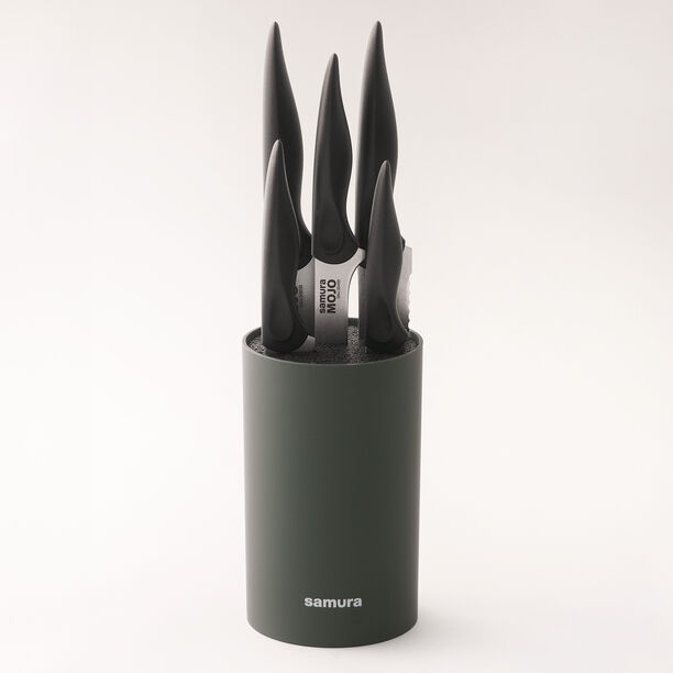 Samura 6pcs stainless steel mojo knife block set in black image number 0