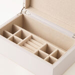 هومز صندوق مجوهرات صغير وطبقتين للتخزين أم دي أف 26*19*13سم، رمادي image number 3