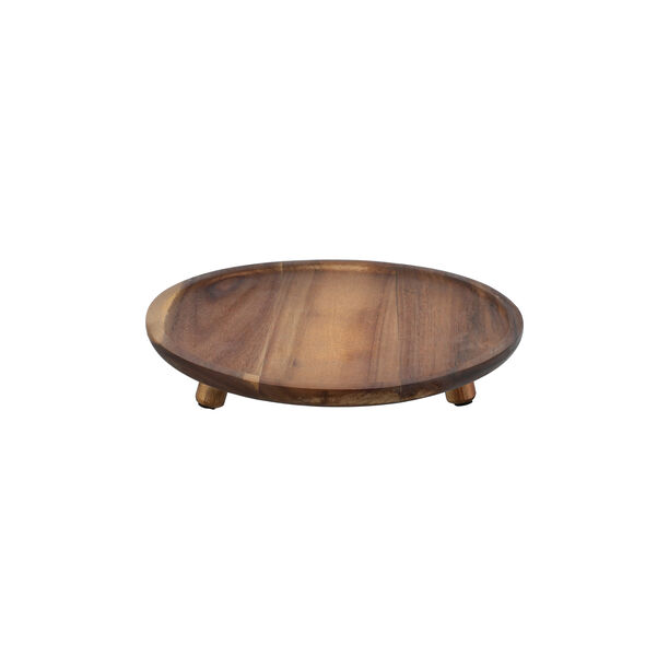 Alberto wooden oval serving plate with legs 32*5.5 cm image number 1