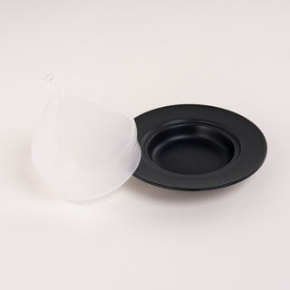 Dallaty white & black porcelain date bowl with lid 18*18*16 cm