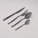 لاميسا طقم ملاعق مائدة بنقشة ليزر، أسود، 16 قطعة image number 0