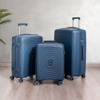 Travel vision durable PP 3 pcs luggage set, blue