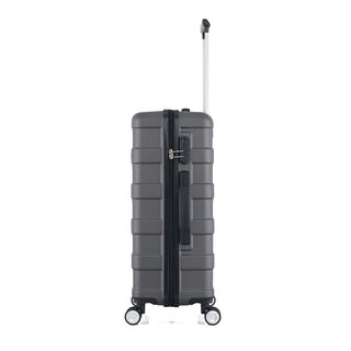 3 Piece Abs Trolley Case Set Horizontal Stripes Dark Grey 20/24/28"