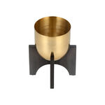 Planter Gold With Wood Stand Gold image number 1