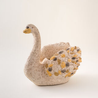 Swan Shaped Planter Stone Effect
