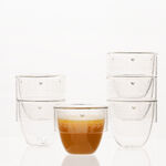 Dallaty white glass Saudi coffee cups set 6 pcs image number 0