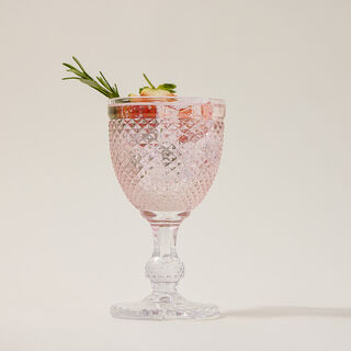La Mesa 4 Piece Glass Stem Goblets Smoke Pink