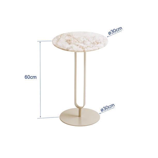 Homez arch side table marble, off white 40*40*60 cm image number 1