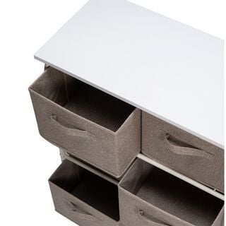 6 Drawer Storage Shelf Whole：60*30*73Cm, Drawer：26.8*26.8*20Cm Brown