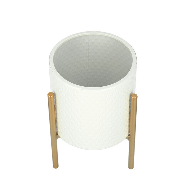 Metal Planter With Gold Legs White image number 3