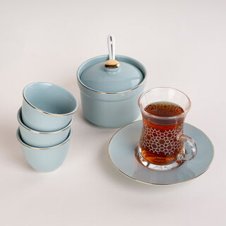 Arabic Tea Glass Set 20 Pieces Tiffany Color