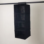 هومز منظم ملابس حقيبة تعليق 4 طبقات من البوليستر، اسود 62*32*26 سم image number 1