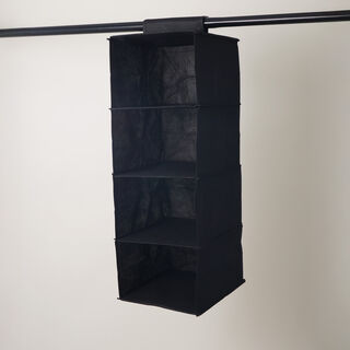 هومز منظم ملابس حقيبة تعليق 4 طبقات من البوليستر، اسود 62*32*26 سم