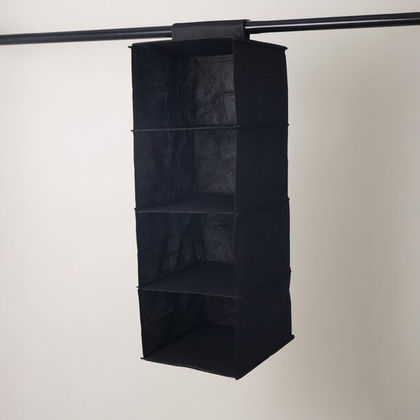 هومز منظم ملابس حقيبة تعليق 4 طبقات من البوليستر، اسود 62*32*26 سم image number 1