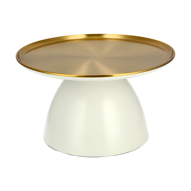 Metal Coffee Table Base Gold Top White image number 1