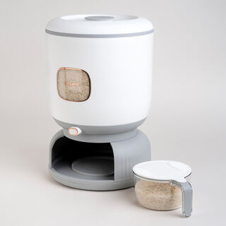 Alberto 10Kg rice dispenser grey round shape