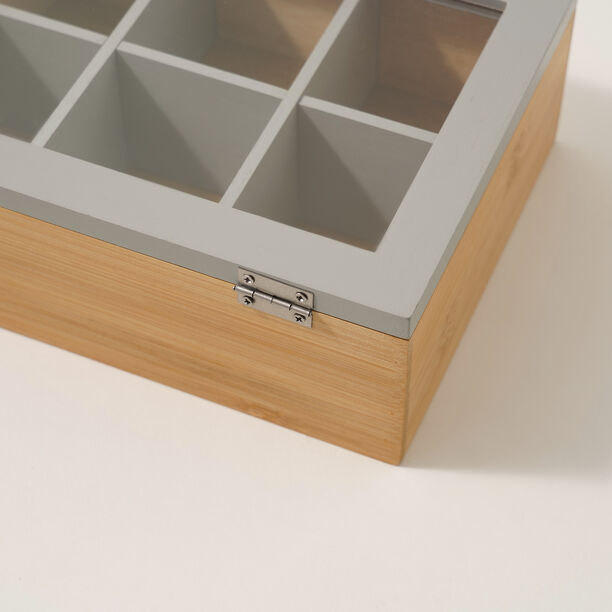 Dallaty bamboo tea box 6 sections, beige image number 3