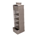 6 Shelf Hanging Organizer With 2Drawers 39.3*30.5*125.7Cm Brown image number 1