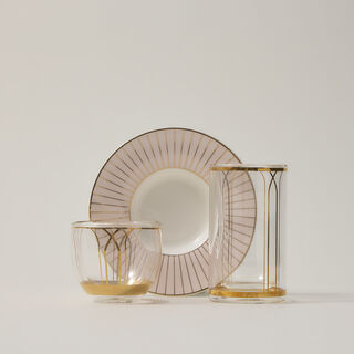 Dallaty white porcelain and glass Tea and coffee cups set 18 pcs