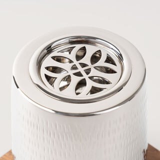 Pearl Collection Oud Burner, Silver, 10*10*12.5 cm