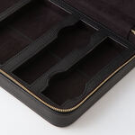 Homez black leather sunglasses and watch organizer 4 divisions 18.4*28.6*5.71cm image number 3