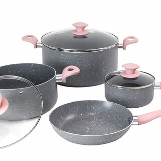 Alberto 7Pcs Grey Cookware Set Nonstick