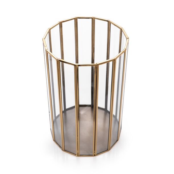 Brass & Glass Candle Holder Gold image number 1