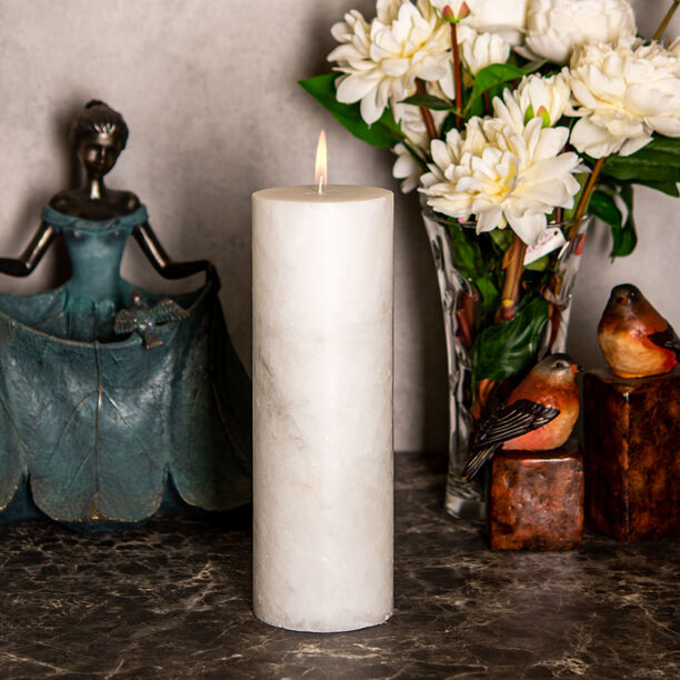 Marble Designed Pillar Candle image number 2