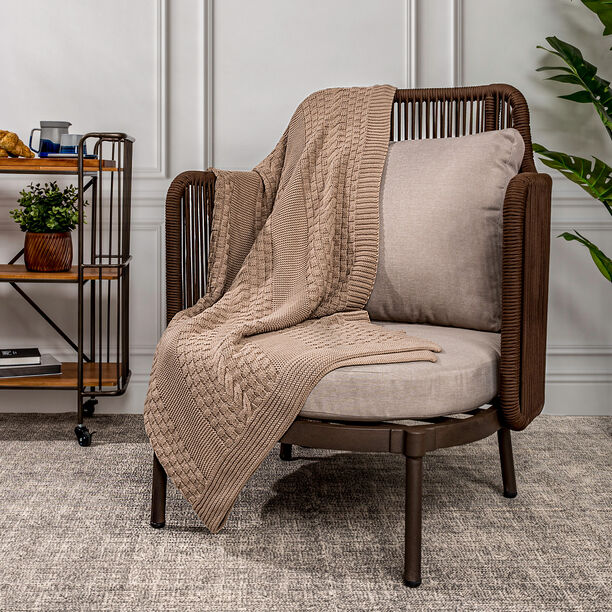 100% Cotton Knitted Throw image number 0