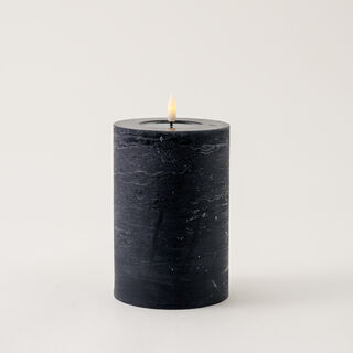 LED rustic candle in black 10*15cm