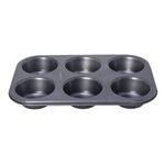 Betty Crocker Non Stick 6 Cup Texas Muffin Pan, Grey Color L:32Xw:21.5Xh:3.8Cm image number 0