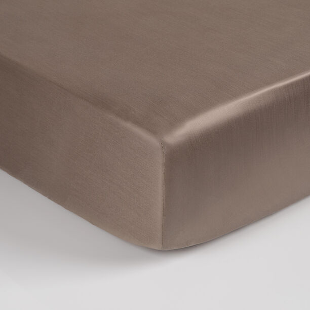 Boutique Blanche Fitted Sheet 100% Tencel 300Tc Queen, Mocha 160*200 Cm image number 0