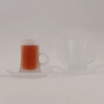 Dallaty 12pcs glass tea set, white frosted image number 0