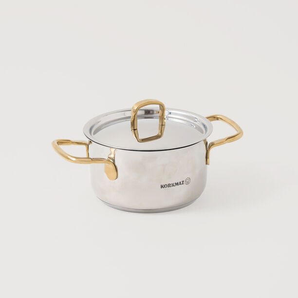 Korkmaz stainless steel cookware set of 8pcs, silver image number 3