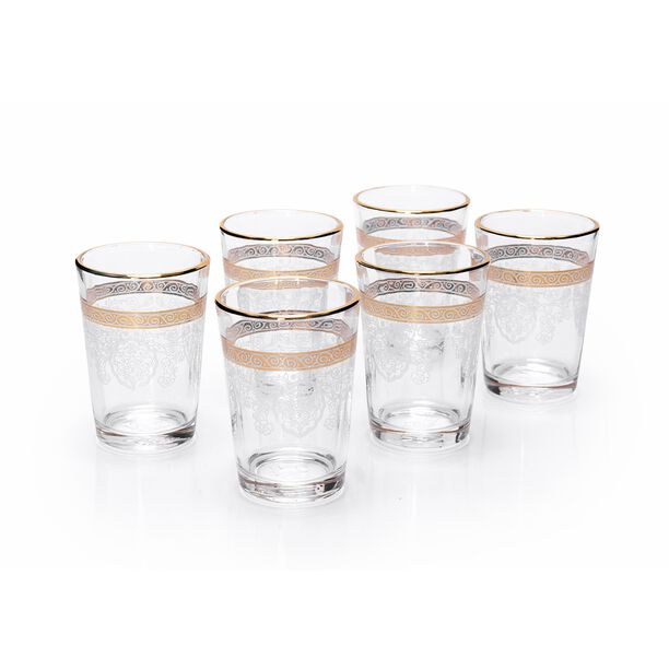 Moroccan Tea Glass 6 Pieces Gold image number 0
