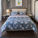 Cottage Microfiber King Comforter 6 Pcs Set, Blue/Pink, 230*250Cm image number 0