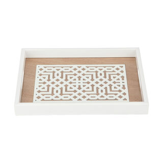Wood Tray Pp 1Pc White Wood