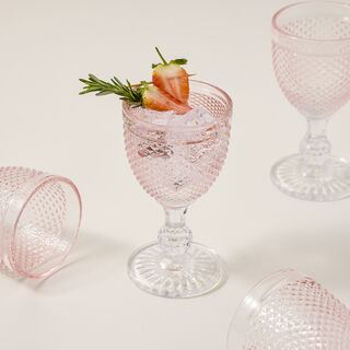 La Mesa 4 Piece Glass Stem Goblets Smoke Pink