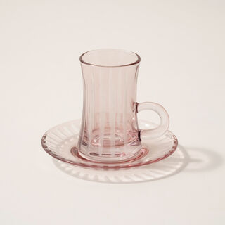Dallaty 12pcs glass tea set pink