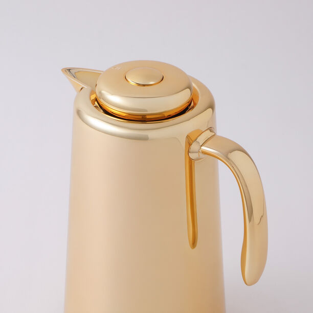 Dallaty Plastic Vacuum Flask With Acrylic Handle, Gold 1L image number 1