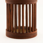 Homez hurricane candle holder natural wood 21.5*21.5*26cm image number 2